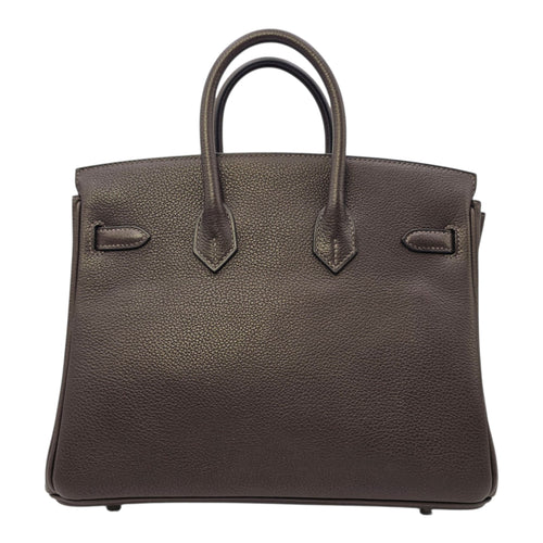 Birkin 25 Ebene in Barenia Faubourg Palladium hardware