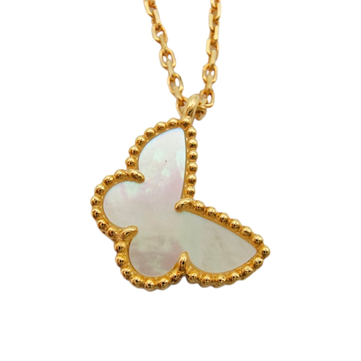 Sweet Butterflies Pendant Necklace  in White