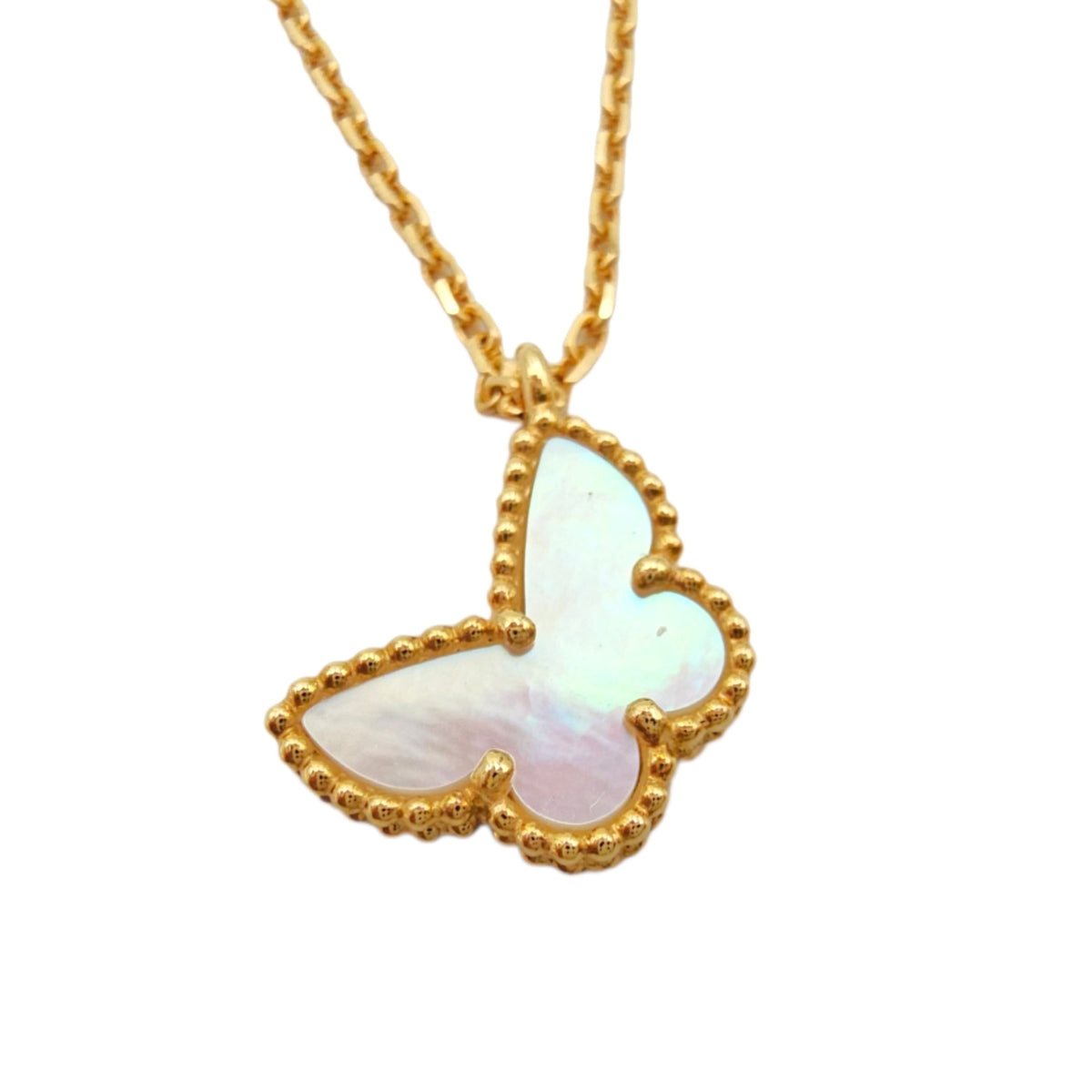 Sweet Butterflies Pendant Necklace  in White