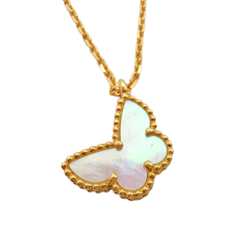 Sweet Butterflies Pendant Necklace  in White