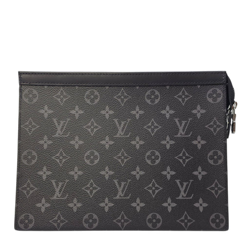 Voyage MM Monogram Eclipse Pouch in Coated Canvas Silver hardware