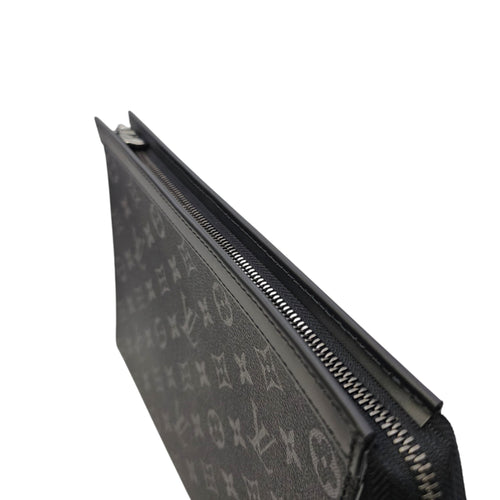 Voyage MM Monogram Eclipse Pouch in Coated Canvas Silver hardware