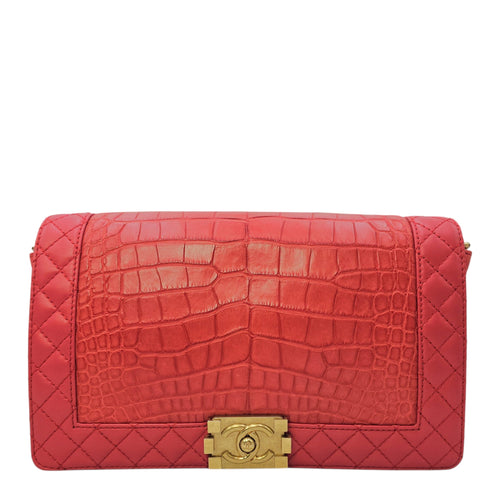 Boy Large Red Shoulder Bag Gold hardware
