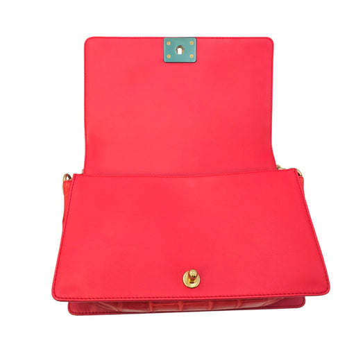 Boy Large Red Shoulder Bag Gold hardware