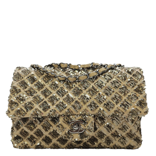 Classic 24 Gold Shoulder Bag in Sequins Silver hardware