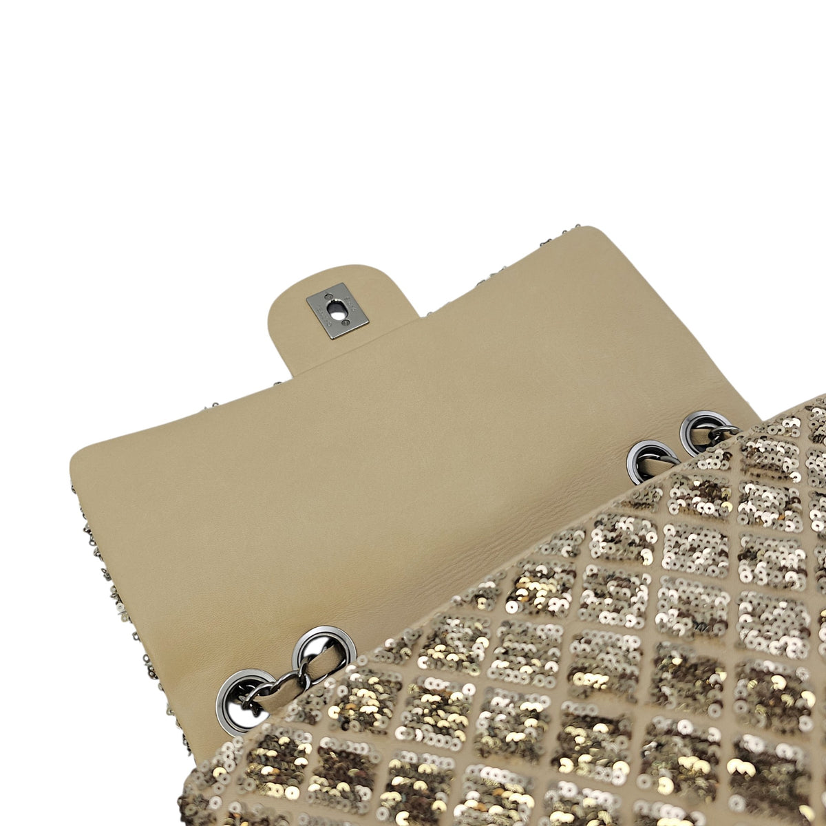 Classic 24 Gold Shoulder Bag in Sequins Silver hardware