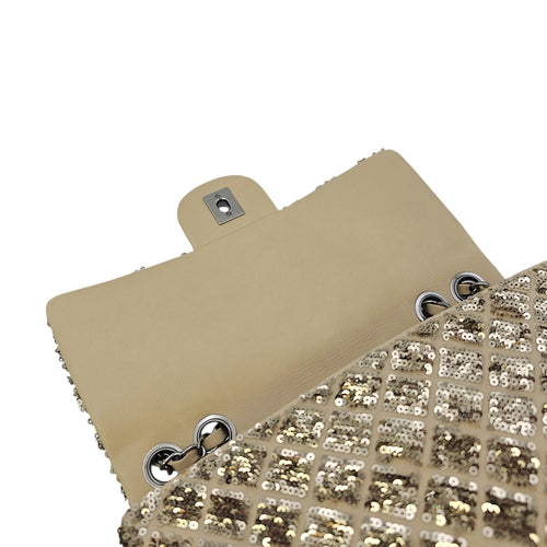 Classic 24 Gold Shoulder Bag in Sequins Silver hardware