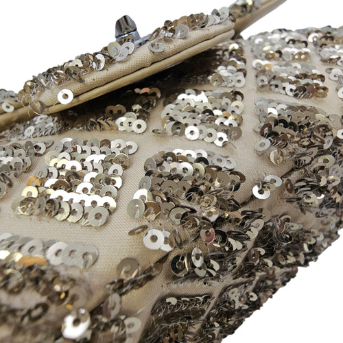 Classic 24 Gold Shoulder Bag in Sequins Silver hardware
