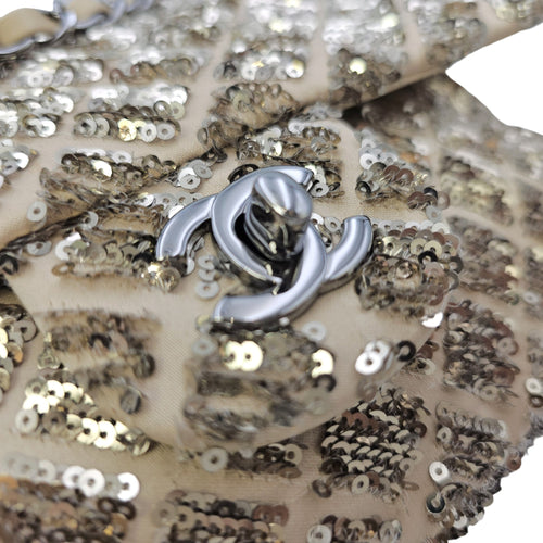 Classic 24 Gold Shoulder Bag in Sequins Silver hardware