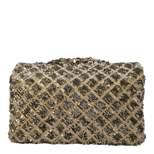 Classic 24 Gold Shoulder Bag in Sequins Silver hardware