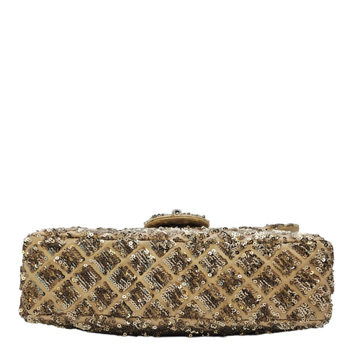 Classic 24 Gold Shoulder Bag in Sequins Silver hardware