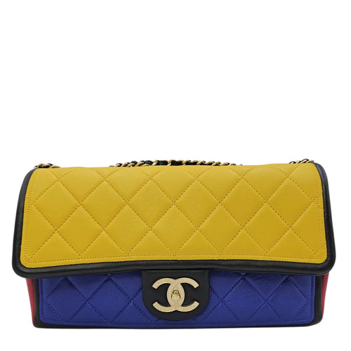 Seasonal CC 26 Multi-colour Shoulder Bag in Calfskin Gold hardware