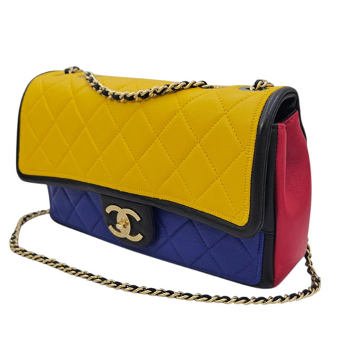 Seasonal CC 26 Multi-colour Shoulder Bag in Calfskin Gold hardware