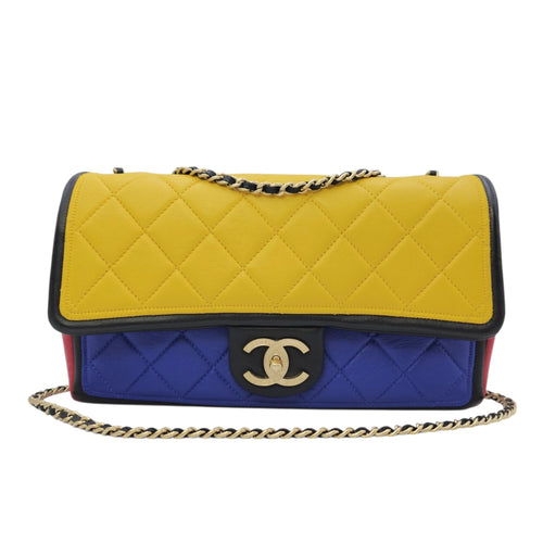 Seasonal CC 26 Multi-colour Shoulder Bag in Calfskin Gold hardware