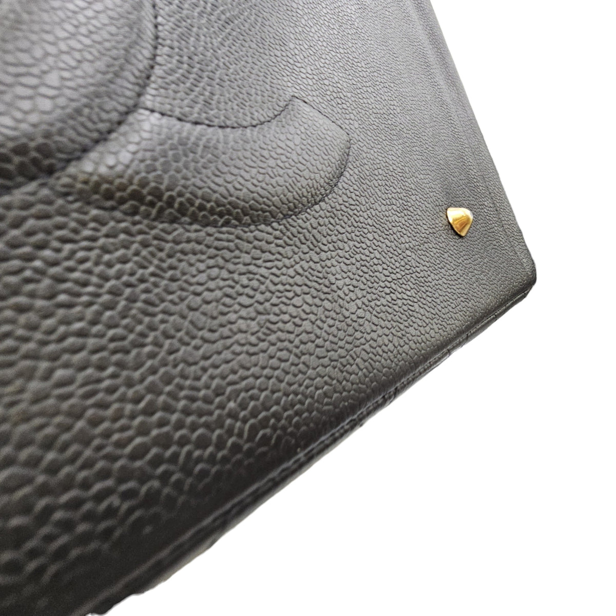 GST 39cm Black Tote Bag in Caviar Leather Gold hardware