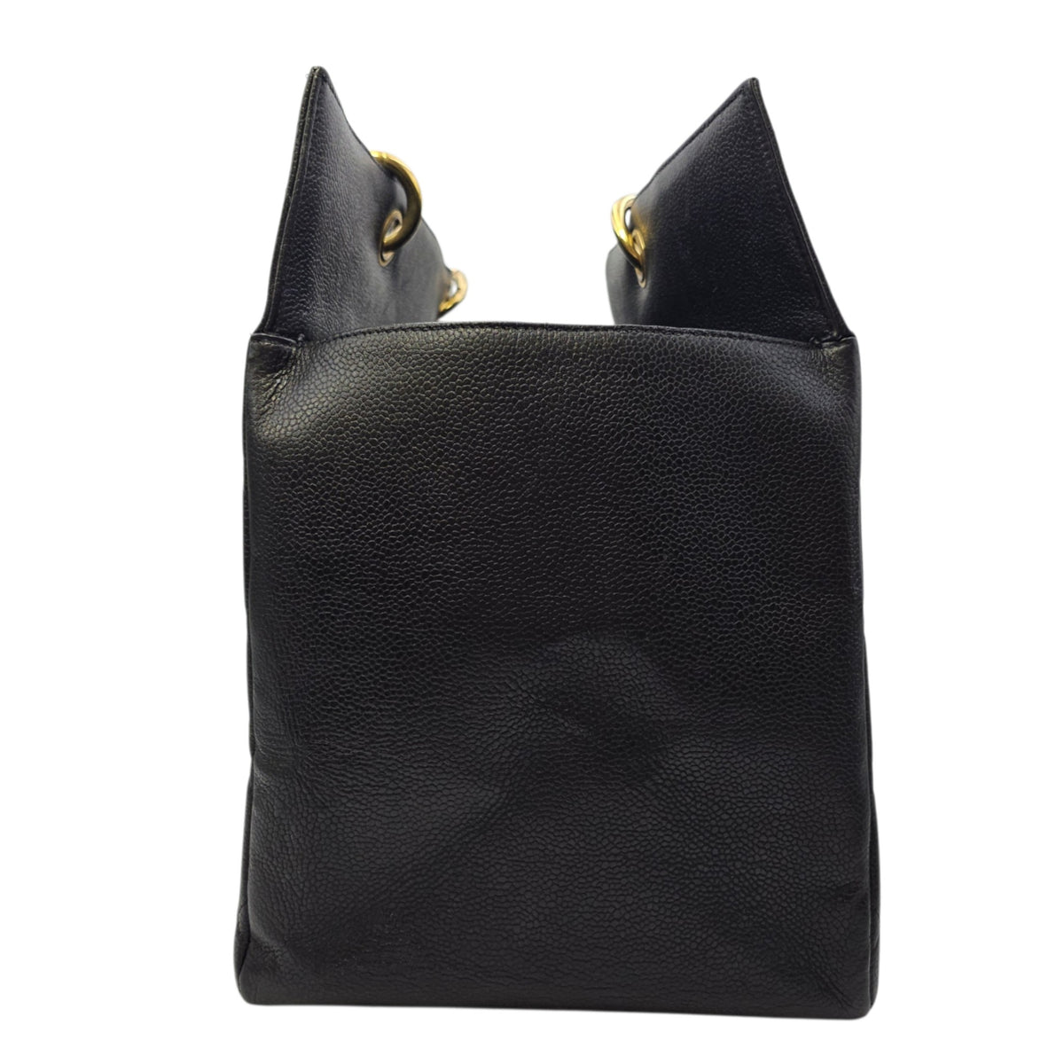 GST 39cm Black Tote Bag in Caviar Leather Gold hardware