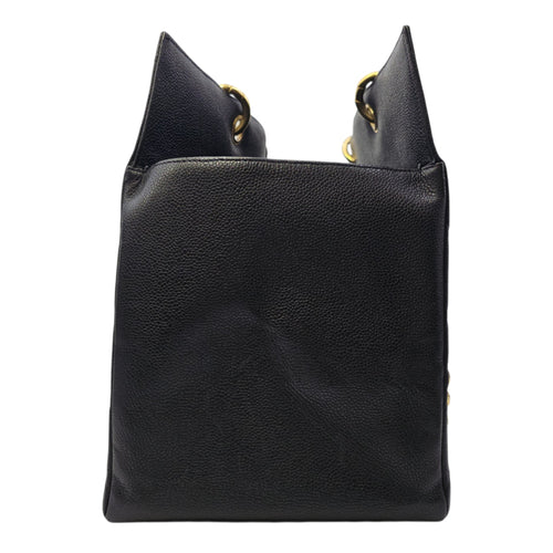 GST 39cm Black Tote Bag in Caviar Leather Gold hardware