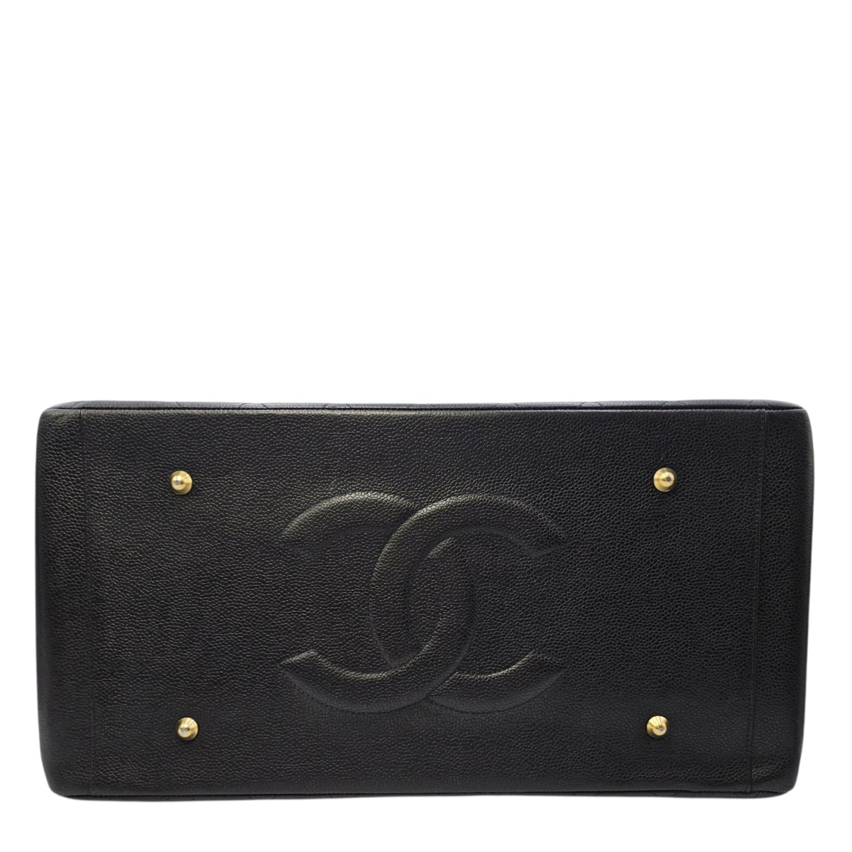 GST 39cm Black Tote Bag in Caviar Leather Gold hardware