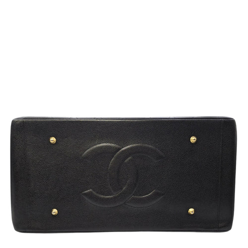 GST 39cm Black Tote Bag in Caviar Leather Gold hardware