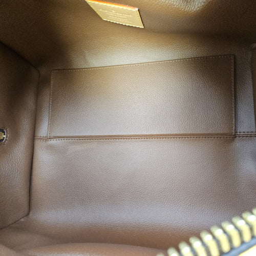 Damier Yellow Pop Shoe Bag  in Coated Canvas Gold hardware