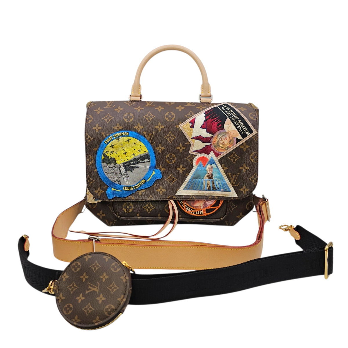LV x Cindy Sherman Camera Bag Brown Messenger in Monogram Coated Canvas Gold hardware