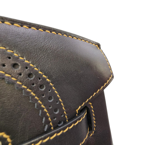 Ghillies Birkin  35 Noir/Denim  in Tadelakt/Toile Brushed Palladium hardware