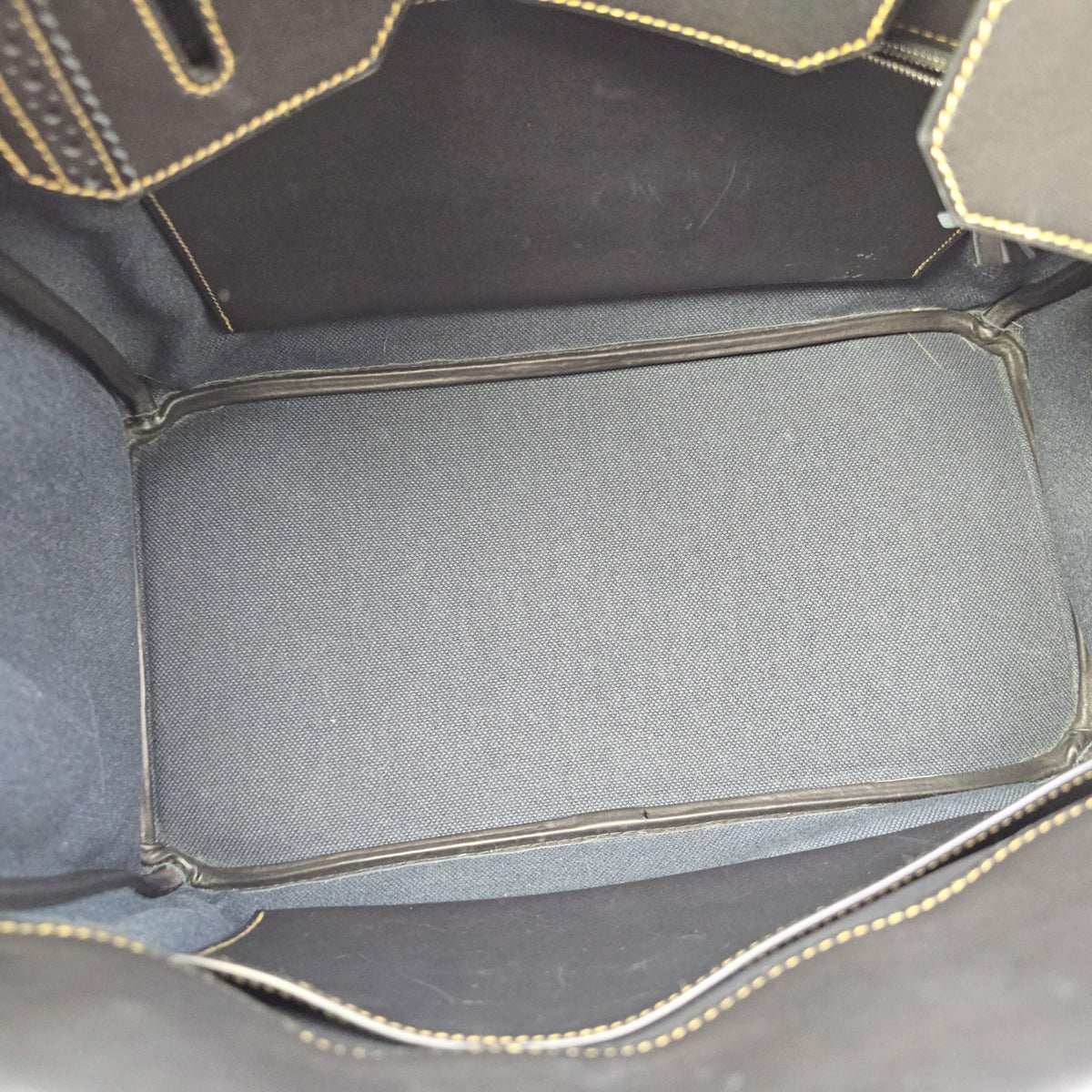 Ghillies Birkin  35 Noir/Denim  in Tadelakt/Toile Brushed Palladium hardware
