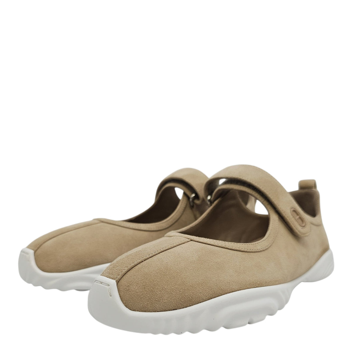Neptune Ballet Flat. Sz:37 Kraft Flats in Suede Leather