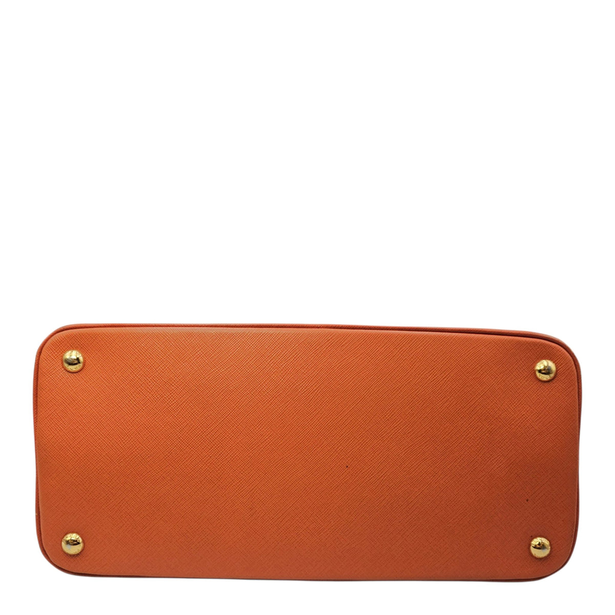 Galleria Orange Top Handle Bag in Saffiano Leather Gold hardware