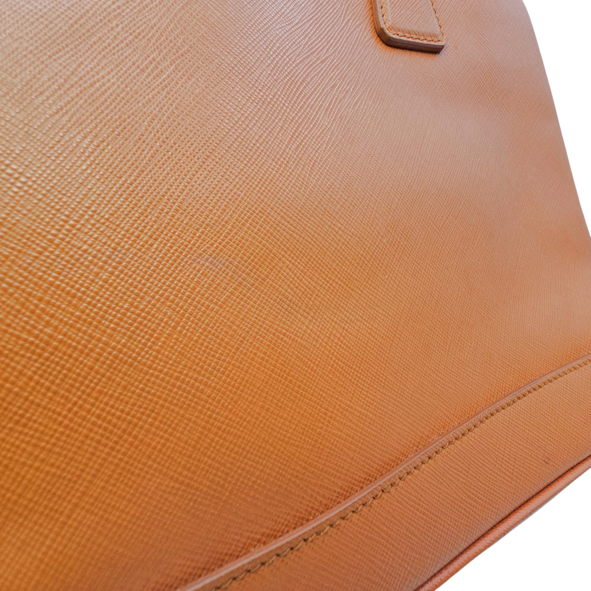Galleria Orange Top Handle Bag in Saffiano Leather Gold hardware