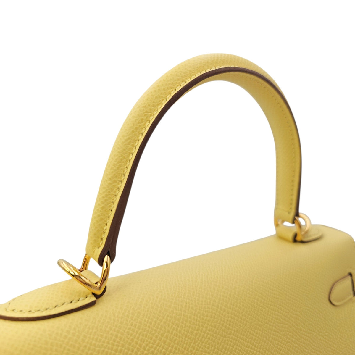 Sellier Kelly 25 Jaune Poussin in Epsom Gold hardware