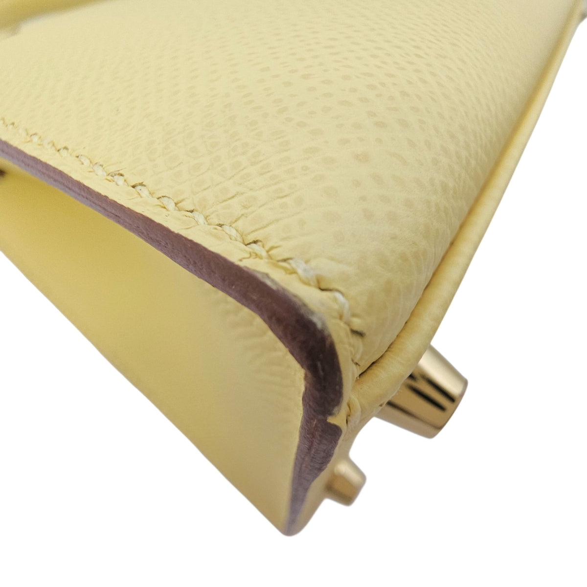 Sellier Kelly 25 Jaune Poussin in Epsom Gold hardware