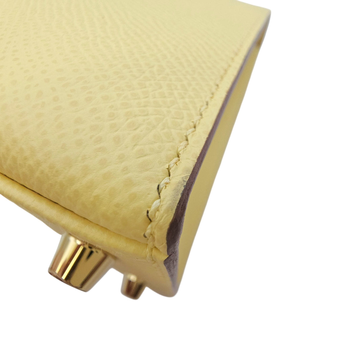 Sellier Kelly 25 Jaune Poussin in Epsom Gold hardware