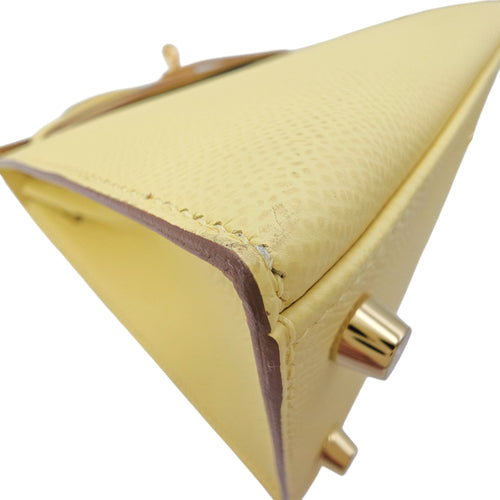 Sellier Kelly 25 Jaune Poussin in Epsom Gold hardware