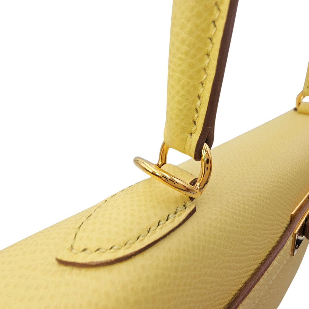 Sellier Kelly 25 Jaune Poussin in Epsom Gold hardware
