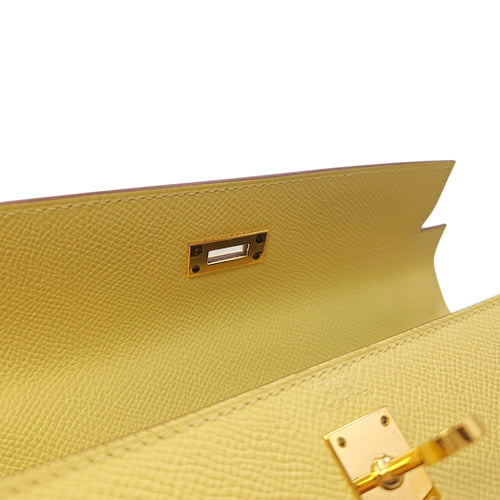 Sellier Kelly 25 Jaune Poussin in Epsom Gold hardware