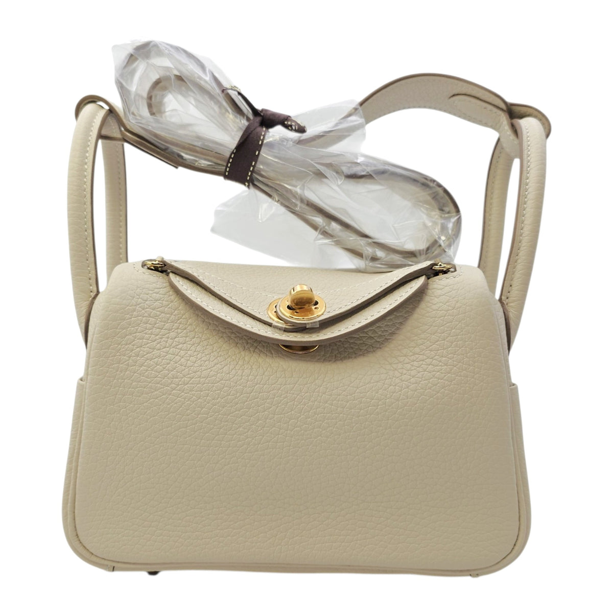 Lindy II Mini Craie in Clemence Gold hardware