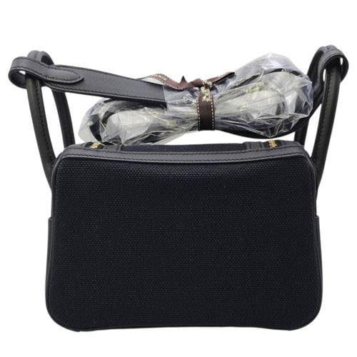 Lindy II Mini Noir in Swift/Toile Goeland Gold hardware