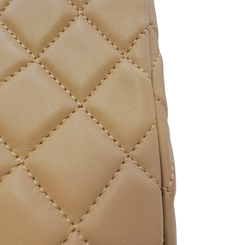 Pearl Crush  Beige Shoulder Bag in Lambskin Gold hardware