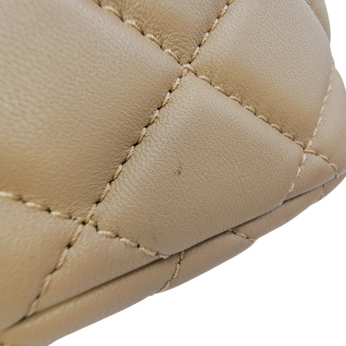 Pearl Crush  Beige Shoulder Bag in Lambskin Gold hardware
