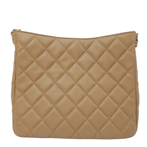 Pearl Crush  Beige Shoulder Bag in Lambskin Gold hardware