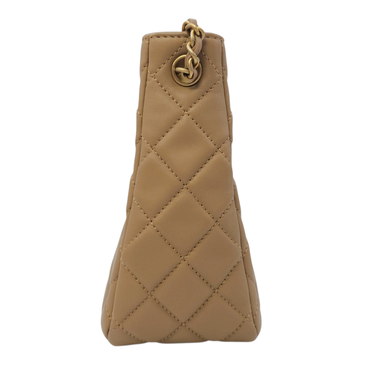 Pearl Crush  Beige Shoulder Bag in Lambskin Gold hardware