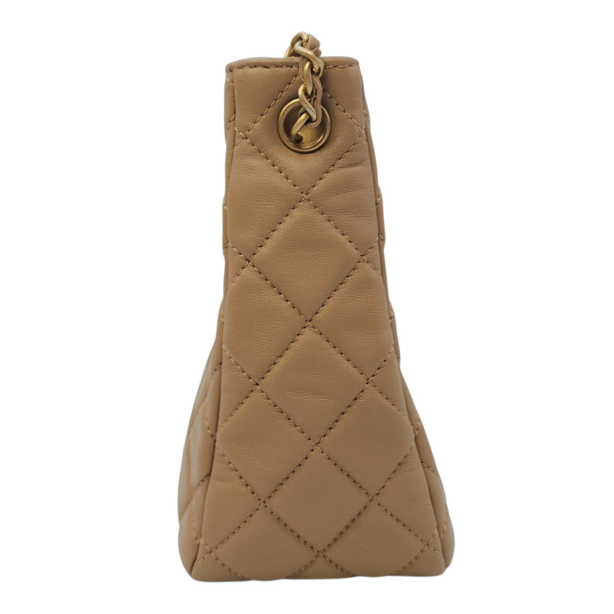 Pearl Crush  Beige Shoulder Bag in Lambskin Gold hardware