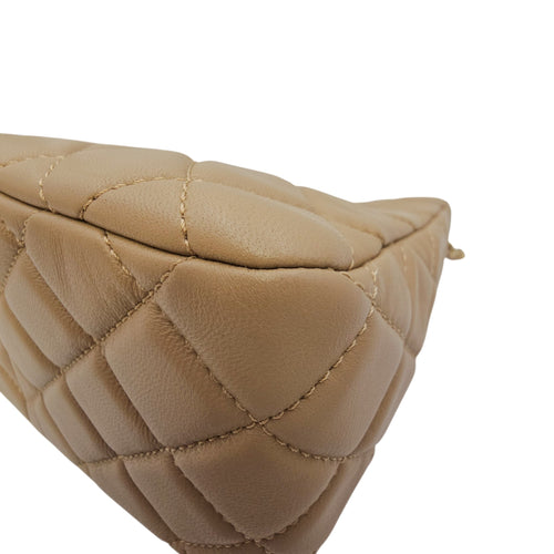 Pearl Crush  Beige Shoulder Bag in Lambskin Gold hardware