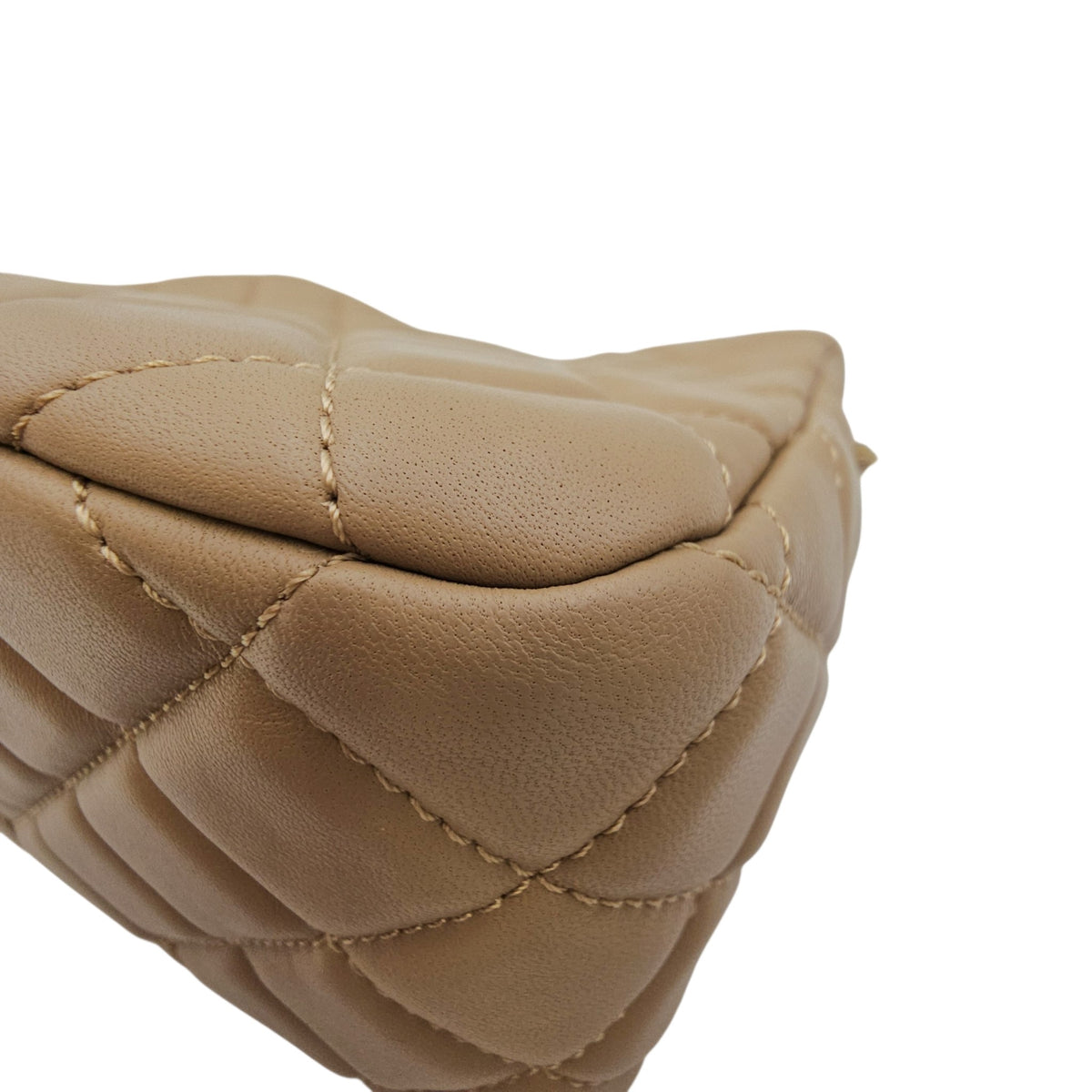 Pearl Crush  Beige Shoulder Bag in Lambskin Gold hardware