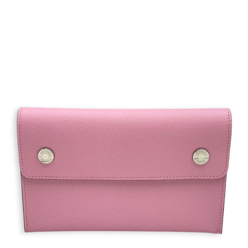 Hermesnap Mauve Sylvestre Wallet in Epsom Palladium hardware