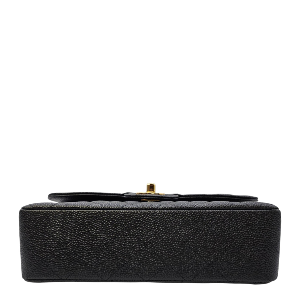 Classic (Double Flap) Small Black Shoulder Bag in Caviar Leather Gold hardware