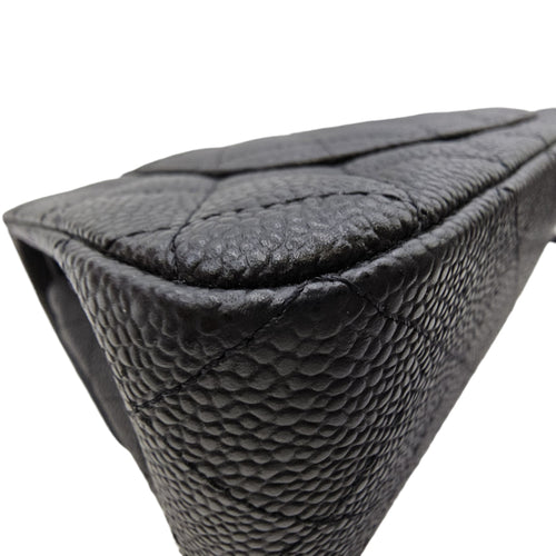 Classic (Double Flap) Small Black Shoulder Bag in Caviar Leather Gold hardware