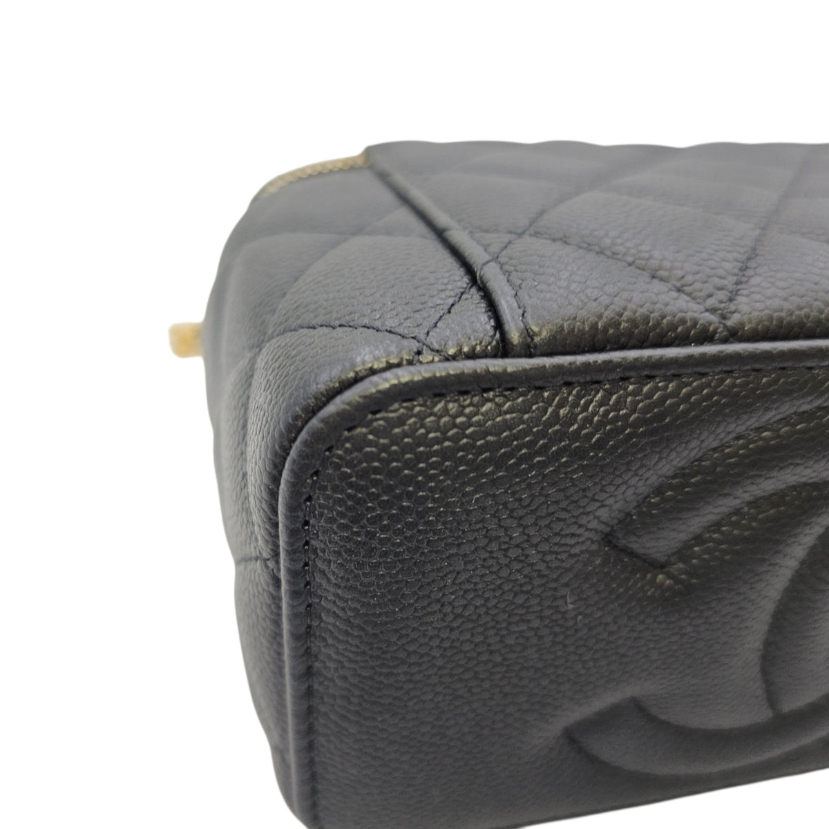 Vanity Black Vanity Bag in Caviar Leather Gold hardware
