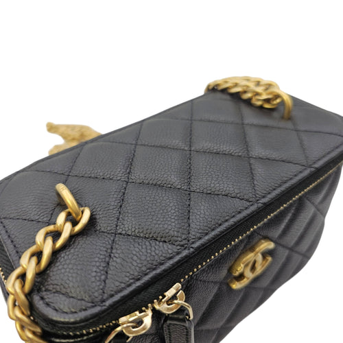 Vanity Black Vanity Bag in Caviar Leather Gold hardware
